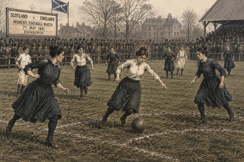 1881'de Oynanan İlk Belgelenmiş Kadın Futbol Maçı (İllüstrasyon).png