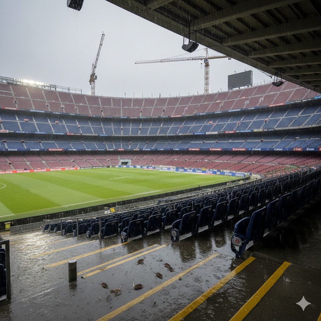 Barcelona’nın stadyumu Camp Nou’da maç öncesi fare paniği yaşandı