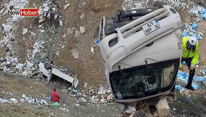 Karabük'te kamyonet 30 metre yükseklikten şarampole düştü