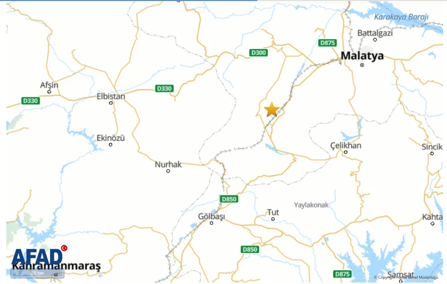 Malatya'da korkutan deprem: AFAD sarsıntının derinliğini 13 kilometre olarak açıkladı