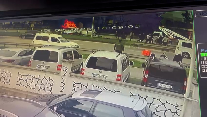 Samsun'da Zincirleme Kaza: 6 Araç Birbirine Girdi, Yangın Çıktı