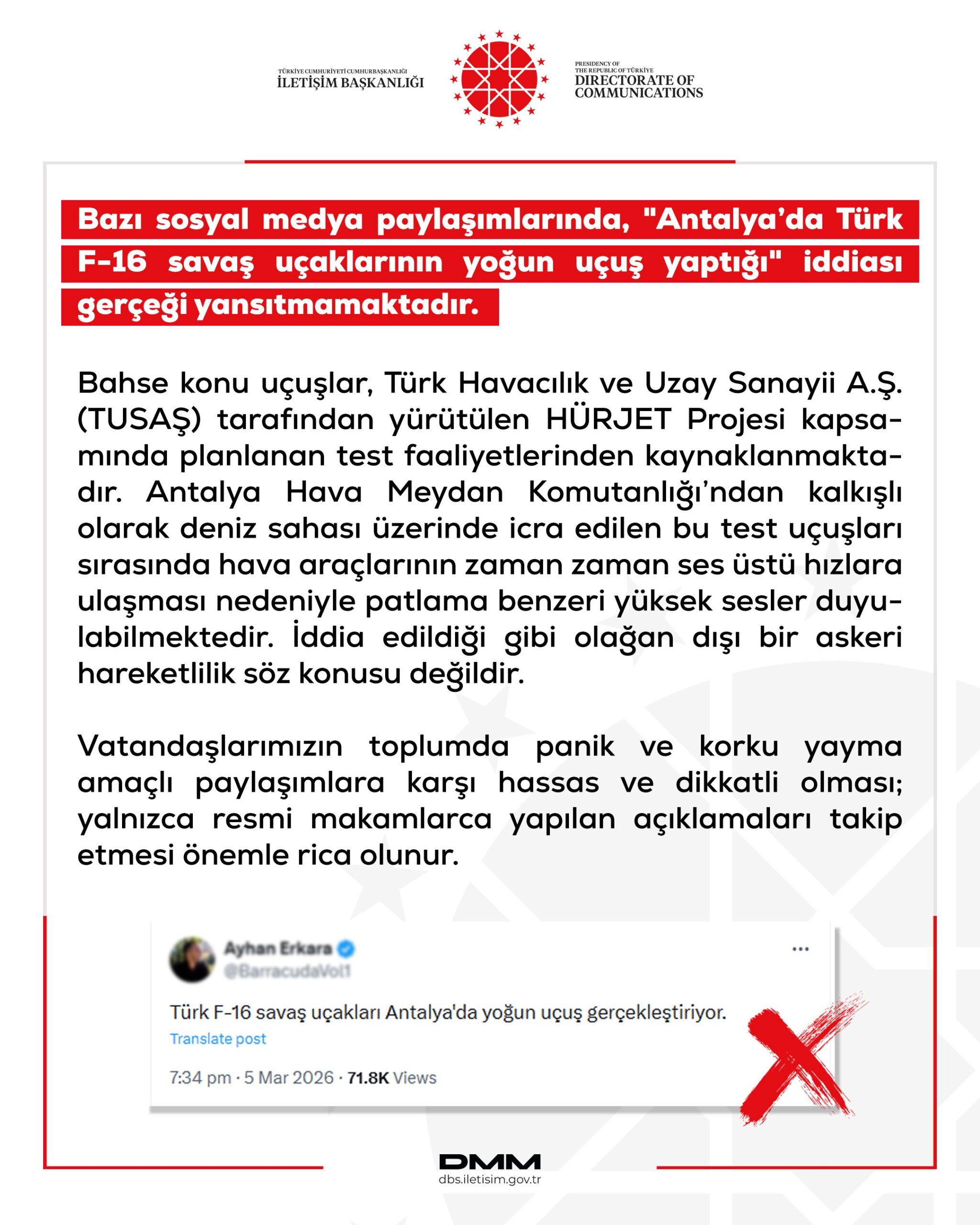 DMM'den Uçuş İddialarına Açıklama: Dezenformasyon Uyarısı