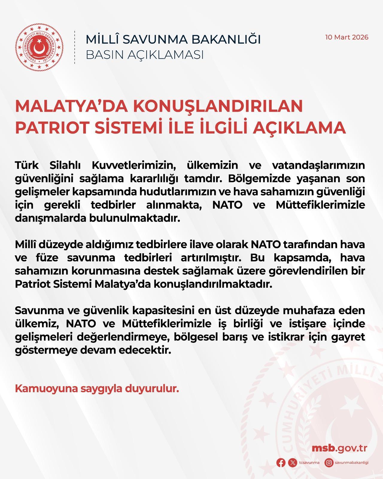 Malatya'da Patriot Sistemi Hizmete Alındı