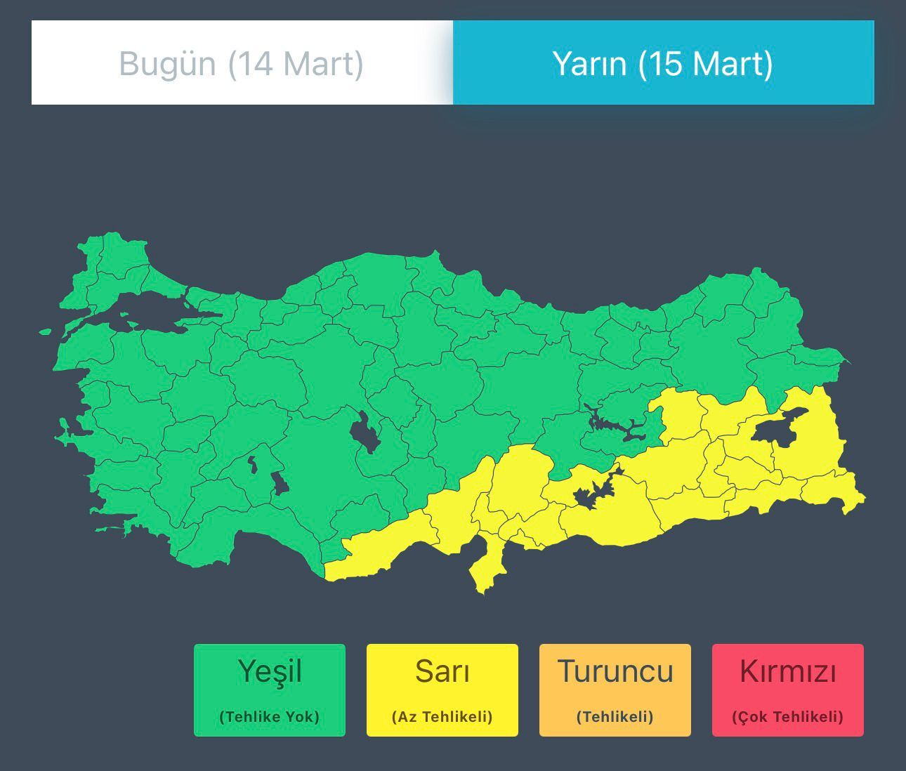 İçişleri Bakanlığı'ndan Sağanak ve Fırtına Uyarısı