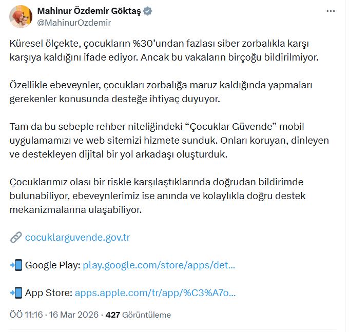 Bakan Göktaş, 'Çocuklar Güvende' Uygulamasını Tanıttı