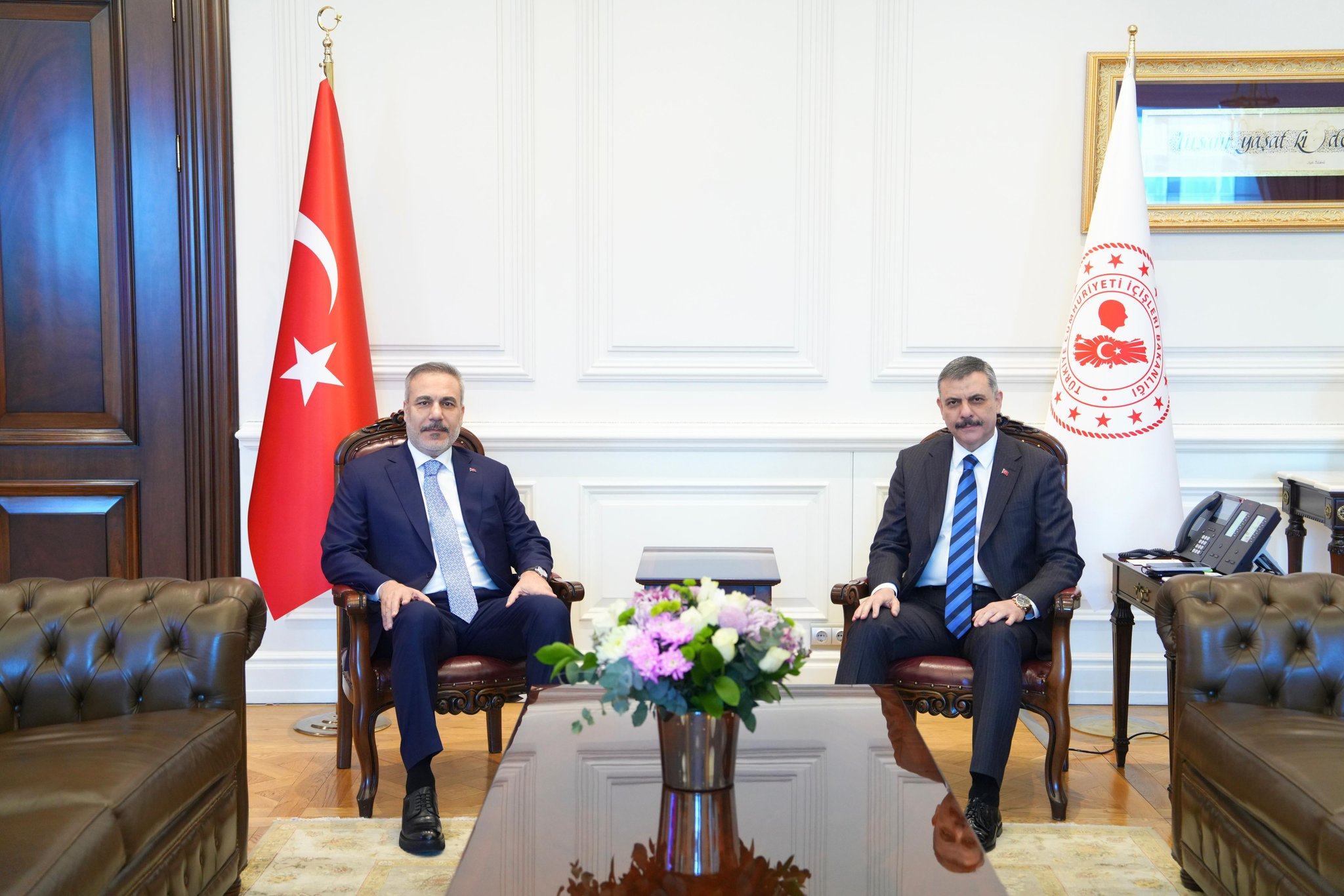Dışişleri Bakanı Hakan Fidan, İçişleri Bakanı Mustafa Çiftçi'yi Ziyaret Etti