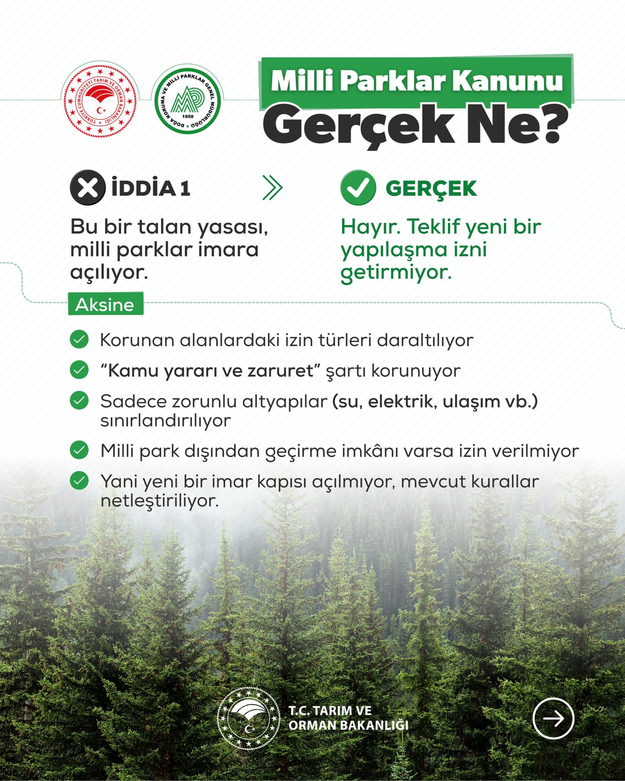 Milli Parklar Kanun Teklifine İlişkin Bakanlıktan Açıklama