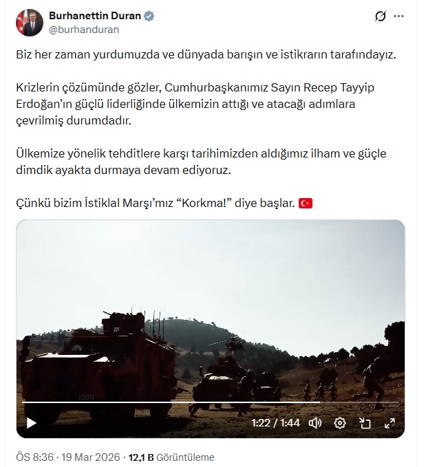 Barış ve İstikrarın Temsilcisi: İletişim Başkanı Duran'dan Önemli Açıklamalar