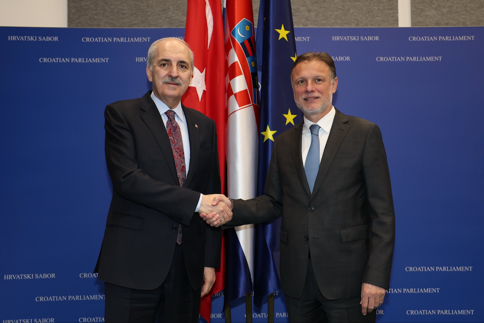 TBMM Başkanı Kurtulmuş, Hırvatistan Meclis Başkanı Jandrokovic ile Görüştü