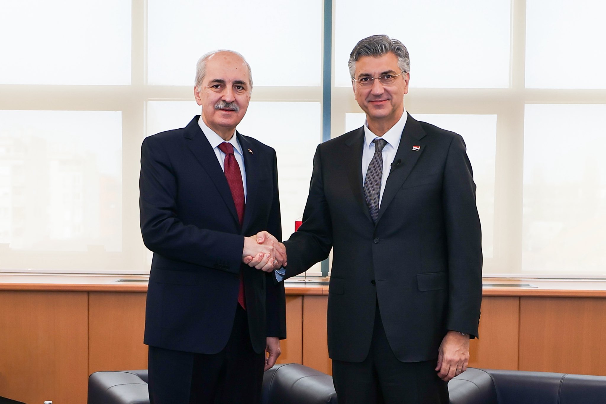 TBMM Başkanı Numan Kurtulmuş, Hırvatistan Başbakanı Andrej Plenkovic ile Görüştü