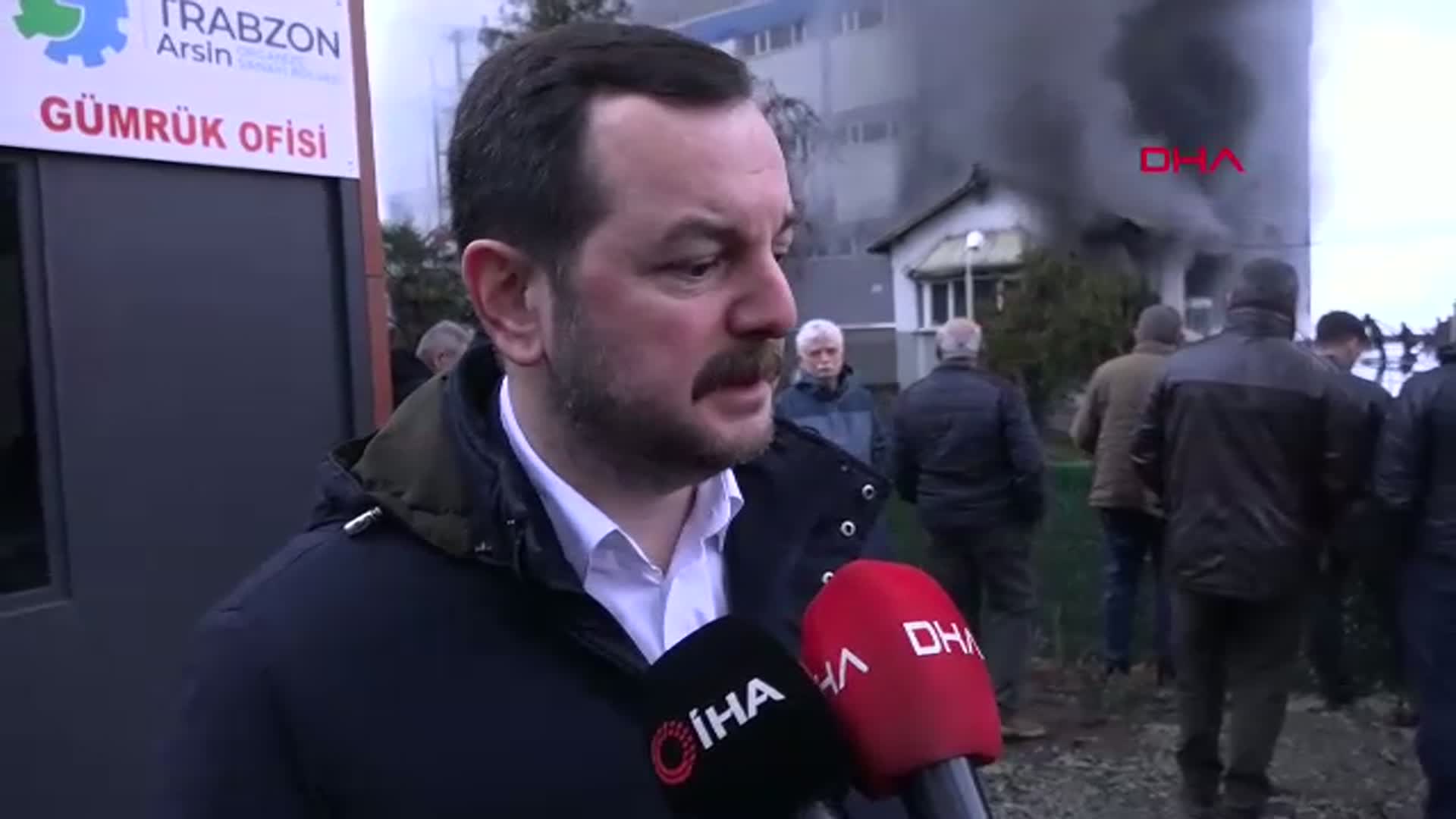 Trabzon'daki Fındık Fabrikasında Yangın Çıktı