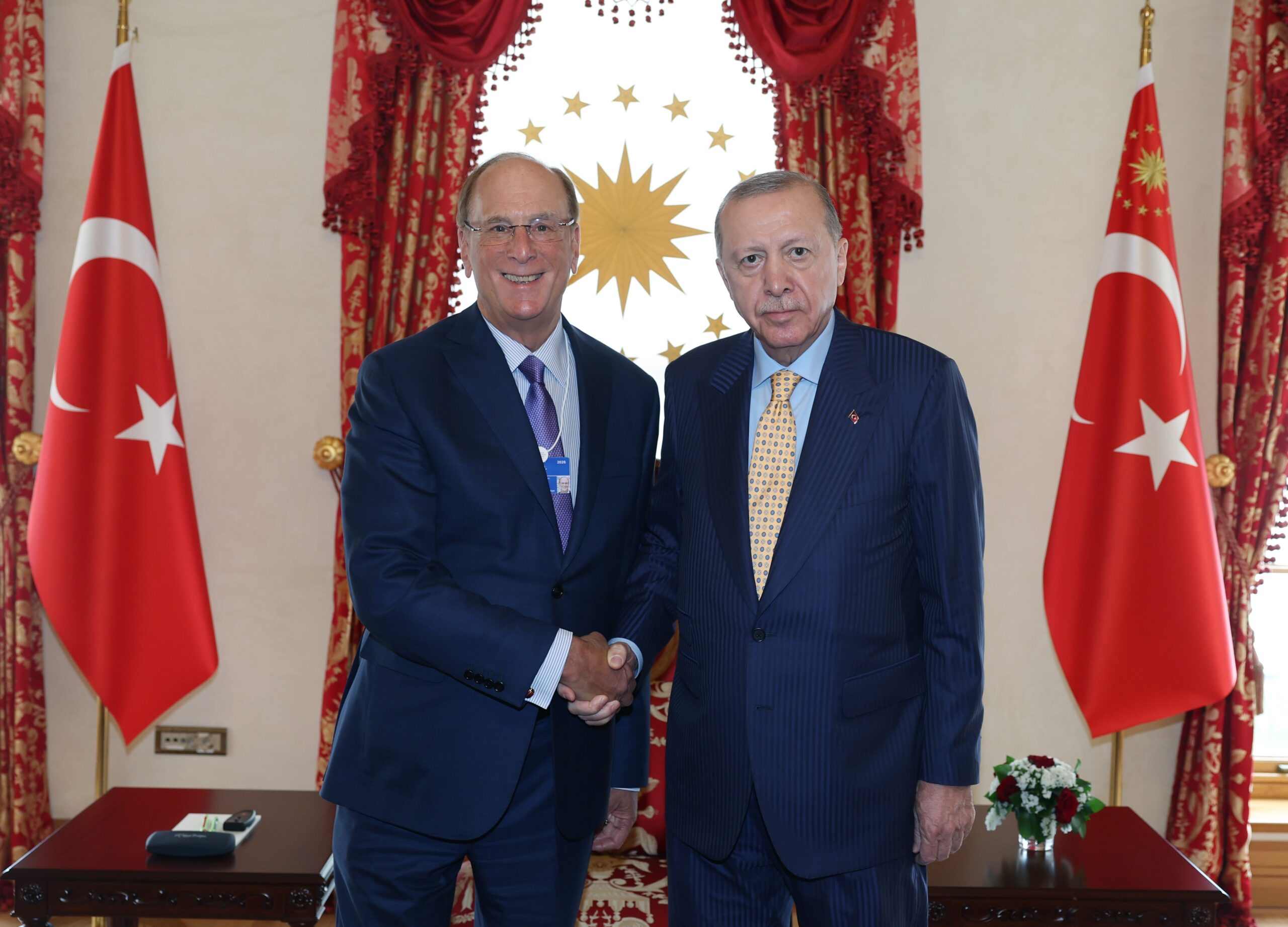 Cumhurbaşkanı Erdoğan, WEF Başkanı Laurence Fink ile Görüştü