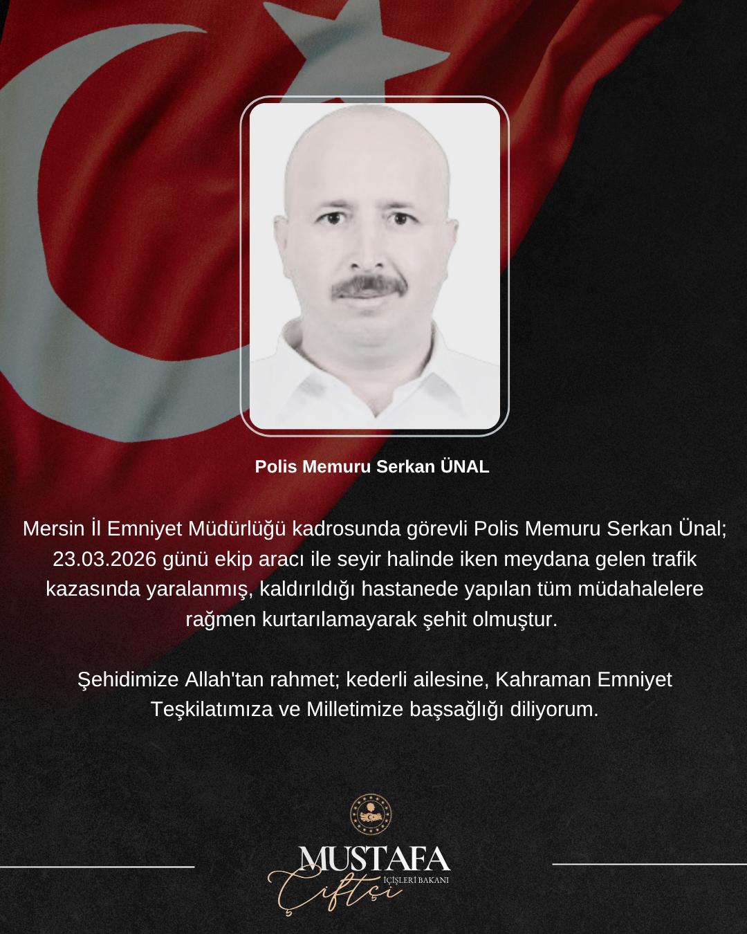 Mersin'de Trafik Kazasında Yaralanan Polis Memuru Şehit Düştü