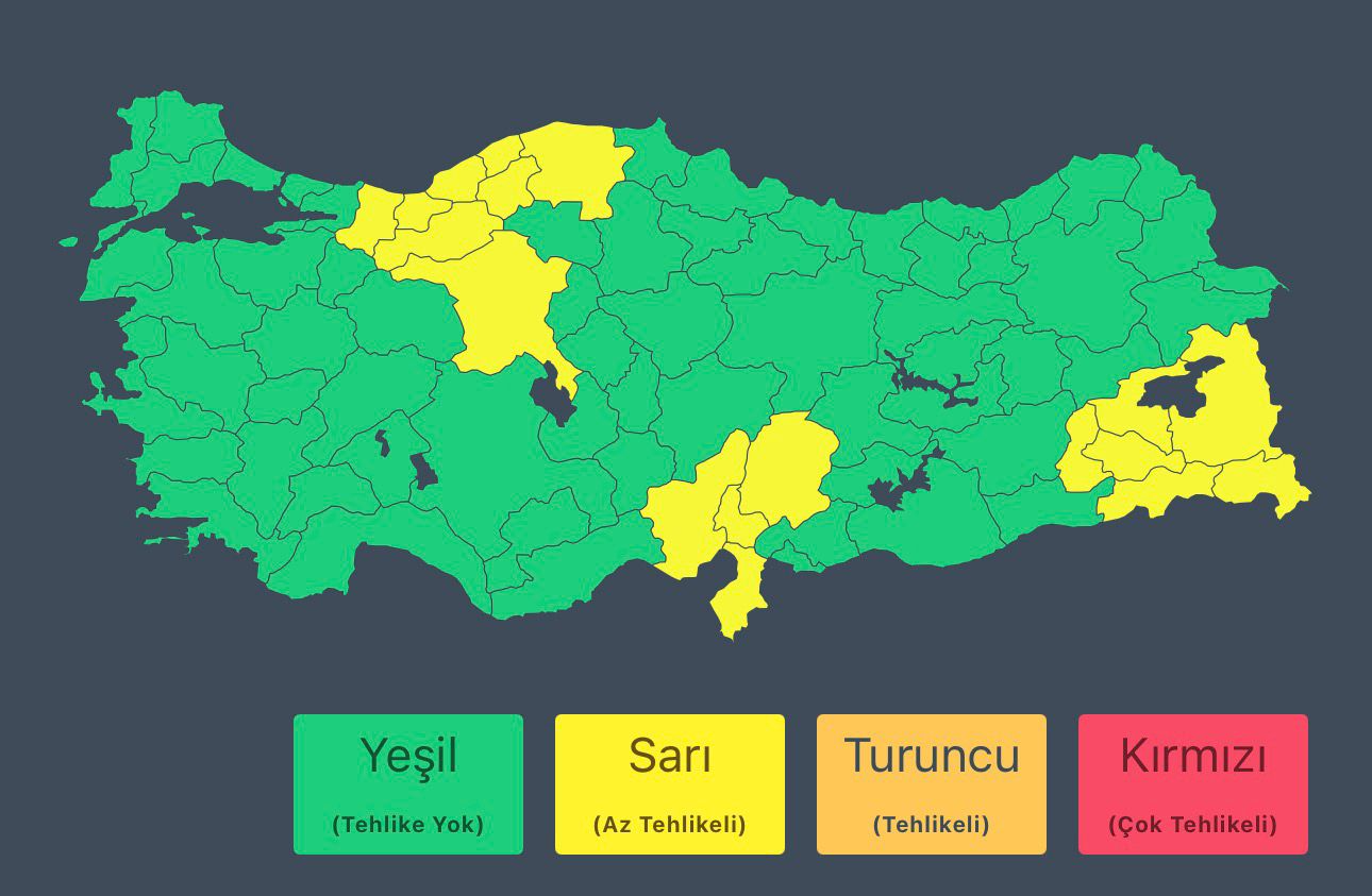İçişleri Bakanlığı'ndan 18 il için Kuvvetli Kar ve Sağanak Uyarısı