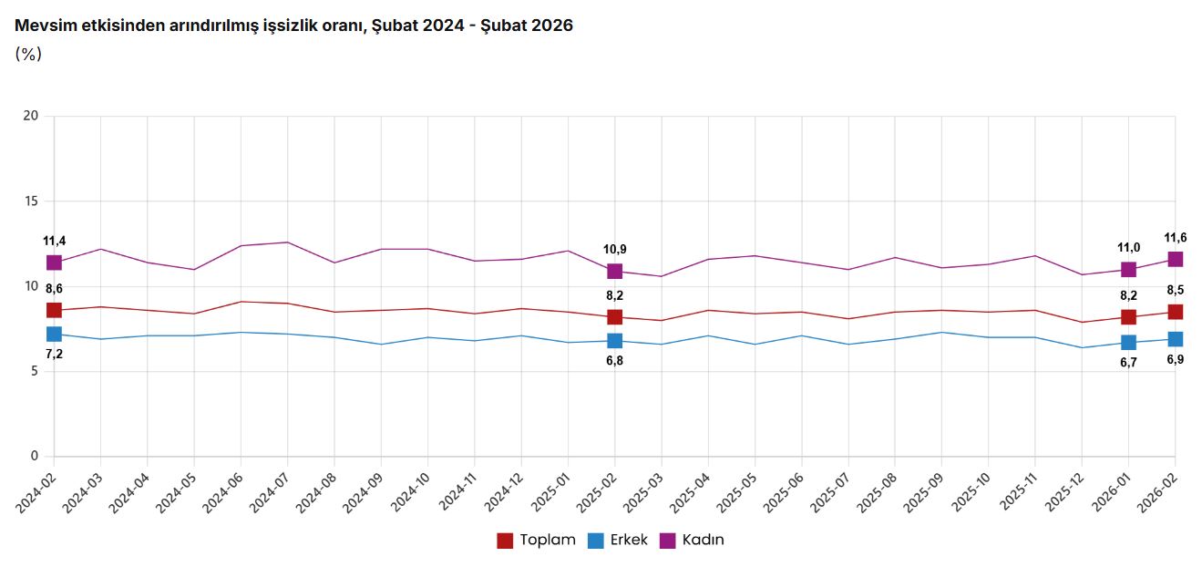 Şubat 2026 İşsizlik Raporu: Türkiye'de İşsizlik Oranı Yükseldi