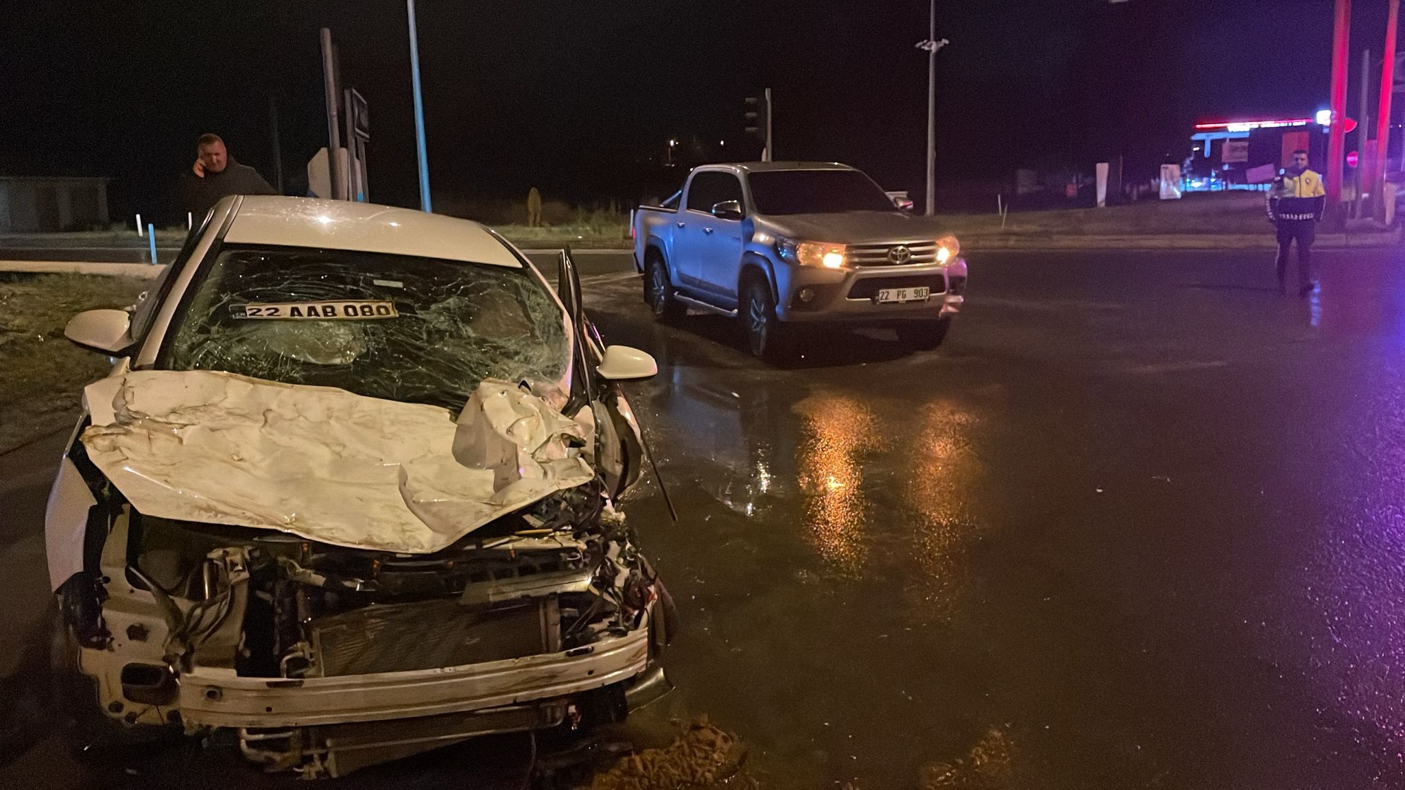 Edirne İpsala'da Zincirleme Trafik Kazası