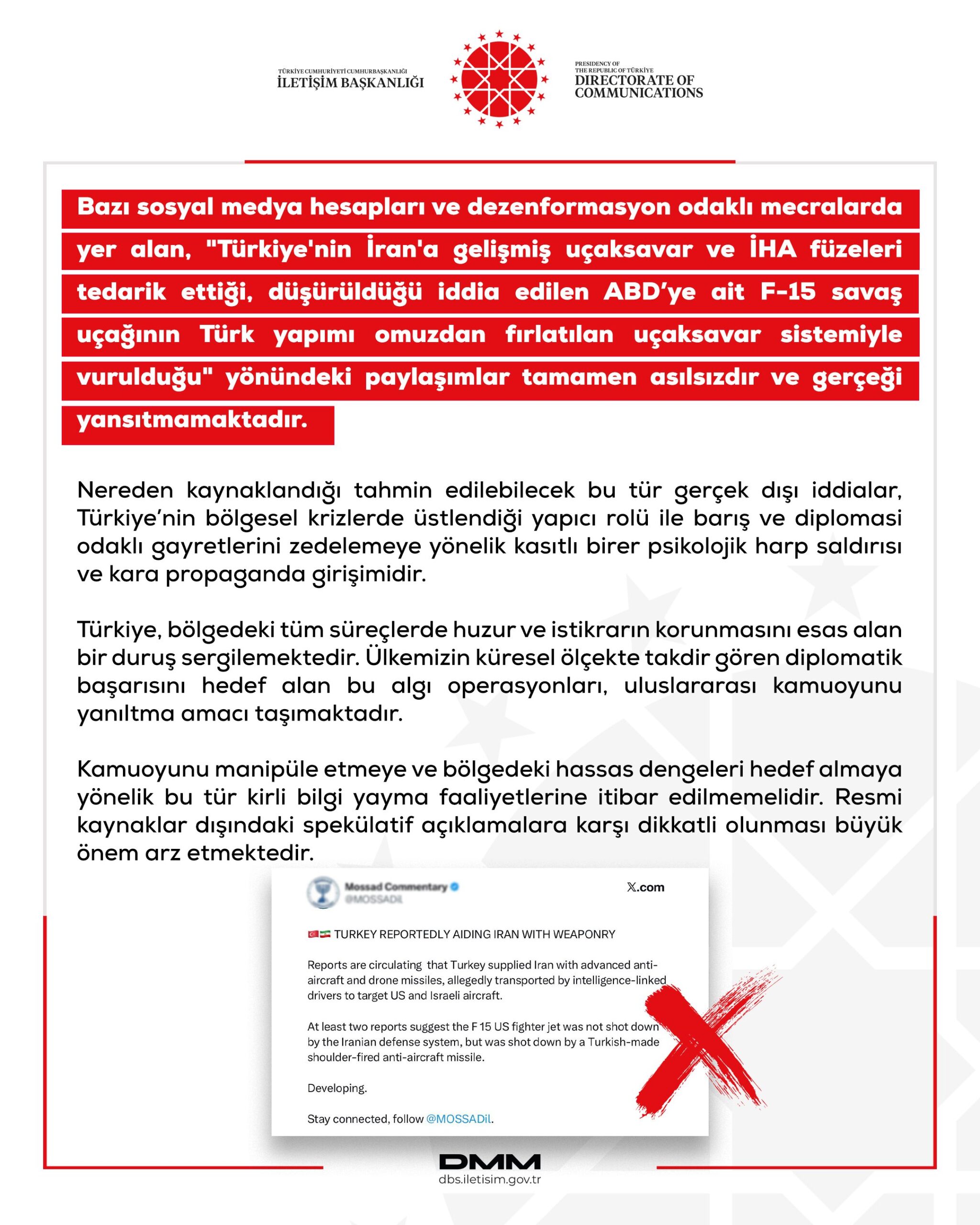 DMM'den Açıklama: Türkiye'nin İran'a Uçaksavar ve İHA Füzeleri Tedarik İddiaları Asılsız