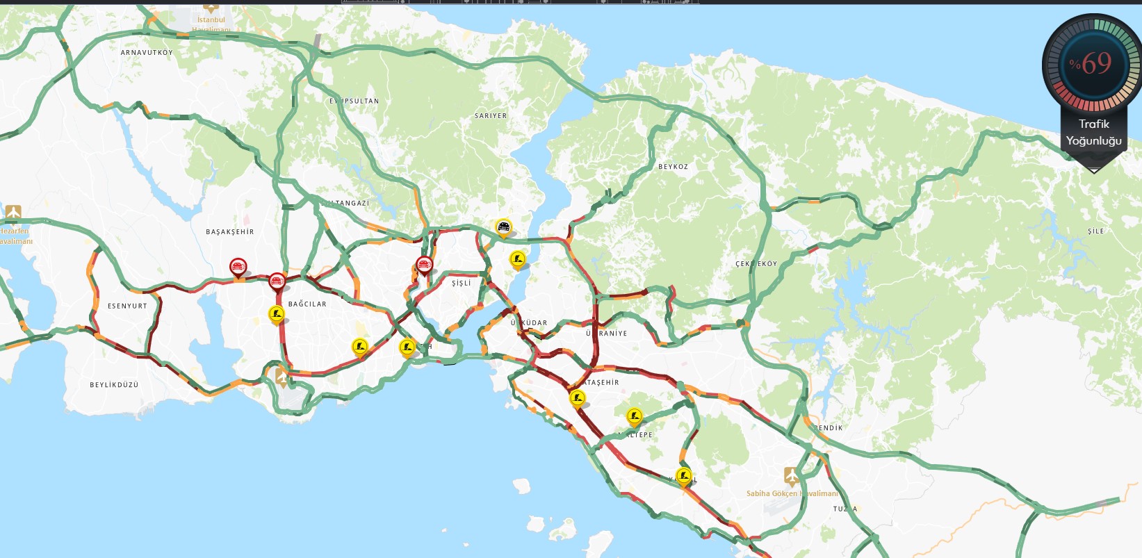 İstanbul'da Hafta Başında Trafik yoğunluğu Artıyor