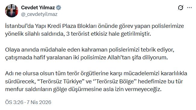 Cevdet Yılmaz: 'Terörsüz Türkiye' Hedefimize Gölgelenmeye İzin Vermeyeceğiz