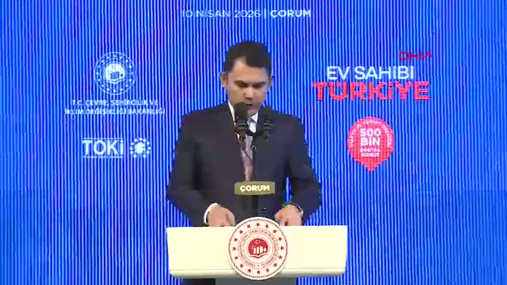 Bakan Kurum, Çorum'da 'Ev Sahibi Türkiye' Kura Çekim Törenine Katıldı