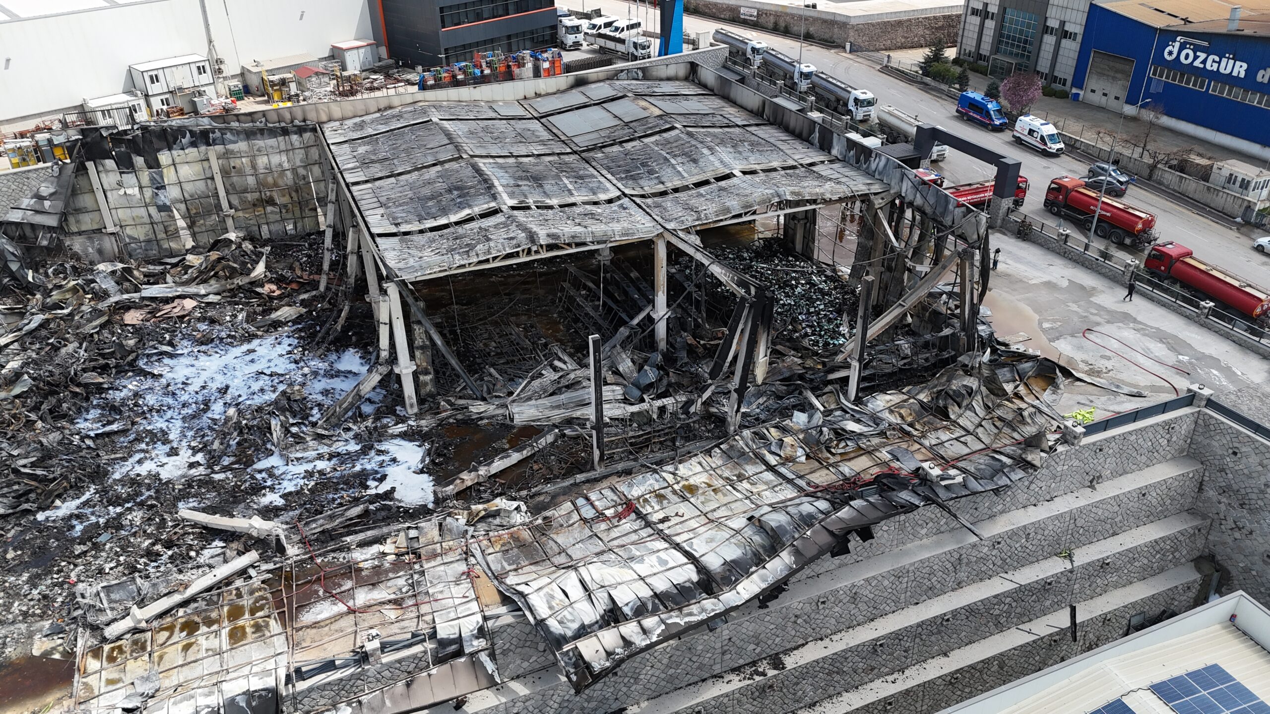 Sincan'daki Fabrika Yangını Havadan Görüntülendi