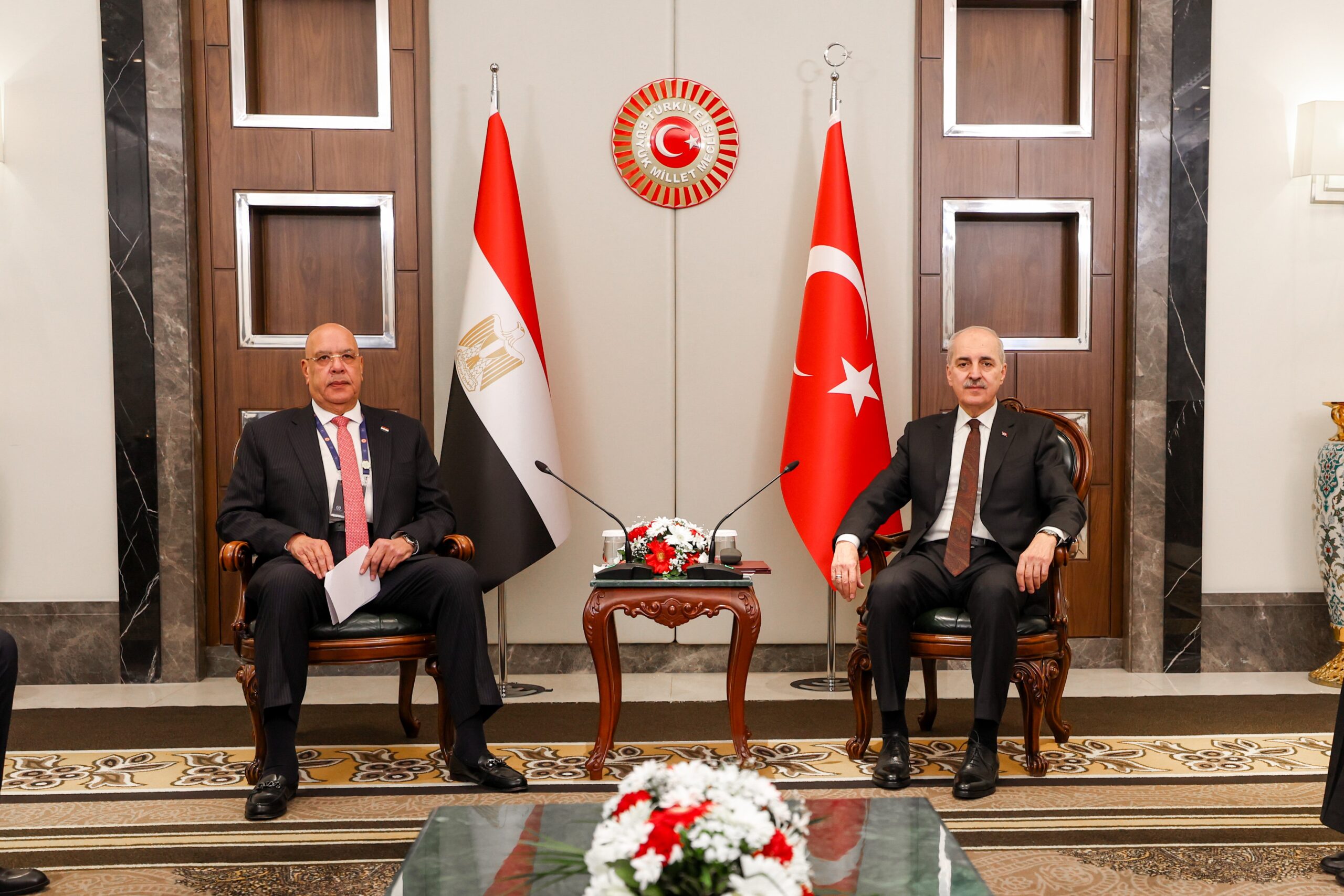 TBMM Başkanı Kurtulmuş, Mısır Temsilciler Meclisi Başkanı Badawy ile Önemli Bir Görüşme Gerçekleştirdi