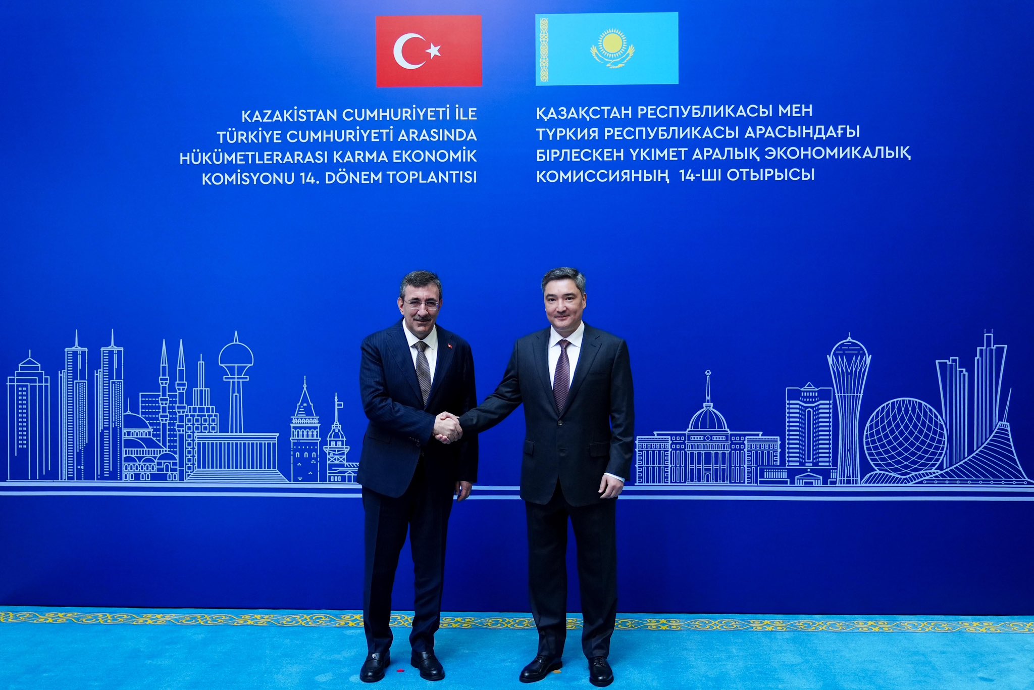 Cevdet Yılmaz, Kazakistan Başbakanı Oljas Bektenov ile Önemli Görüşme Gerçekleştirdi