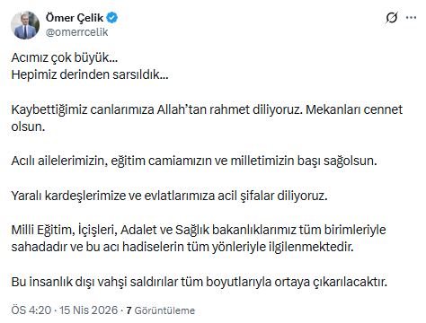 AK Parti'den Saldırıya Tepki: Derin Acı Yaşıyoruz
