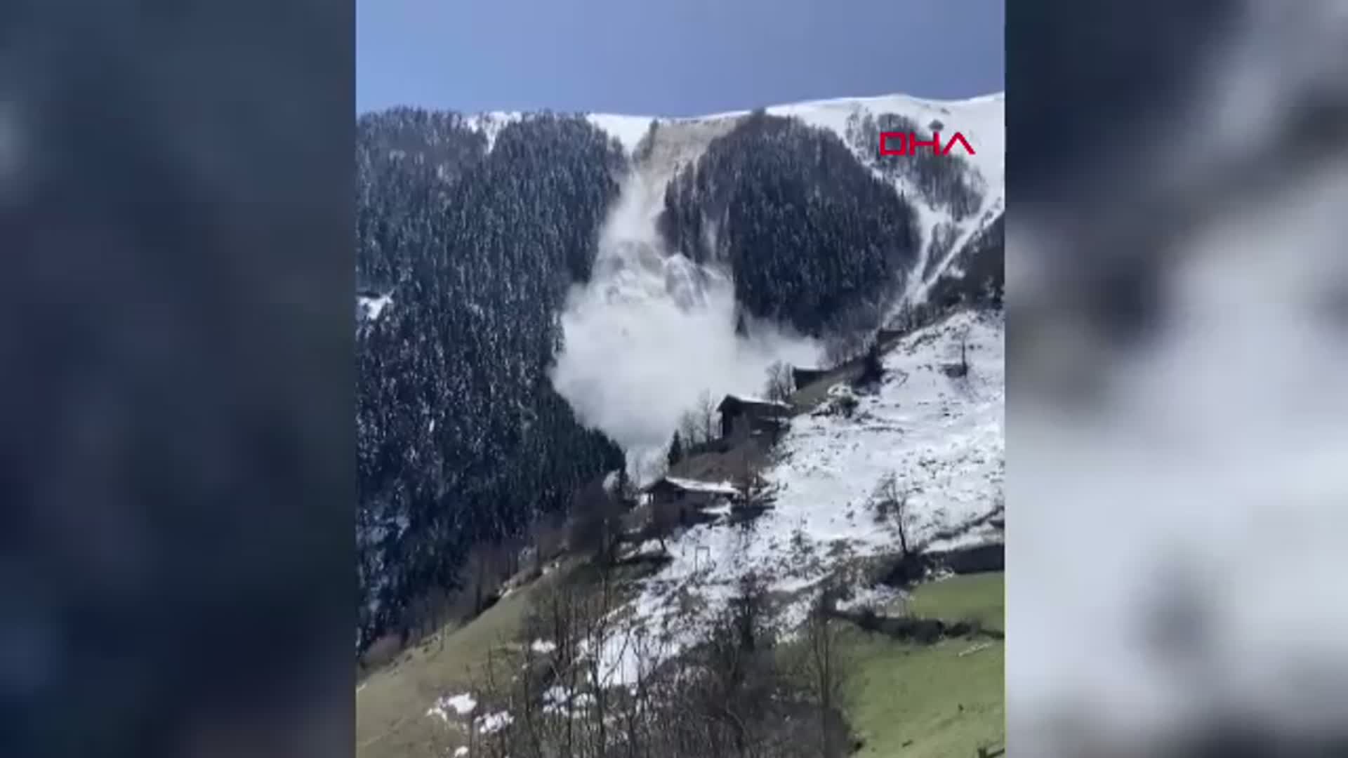 Trabzon'da Çığ Düşüşü Anları Kamerada
