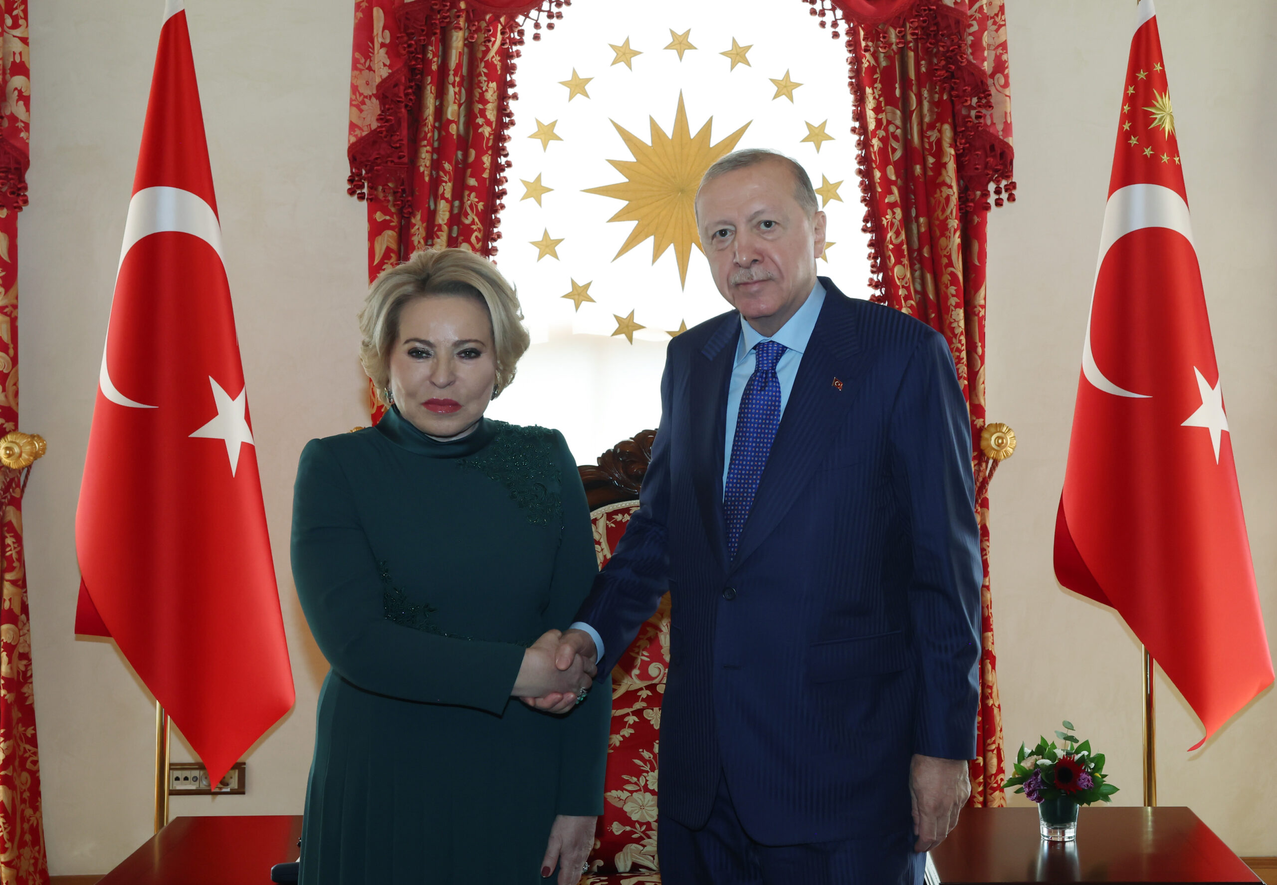 Cumhurbaşkanı Erdoğan, Rusya Meclis Başkanı Matviyenko'yu Ağırladı