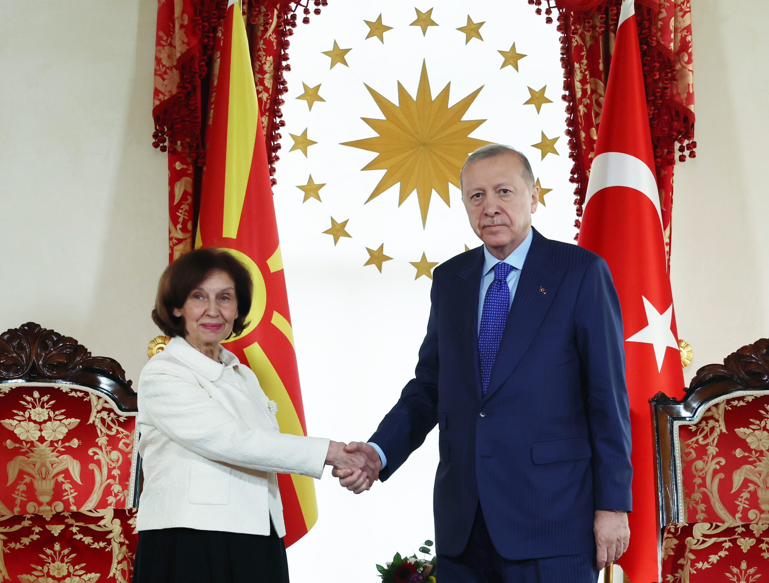 Cumhurbaşkanı Erdoğan, Kuzey Makedonya'nın Cumhurbaşkanı Davkova ile Bir Araya Geldi