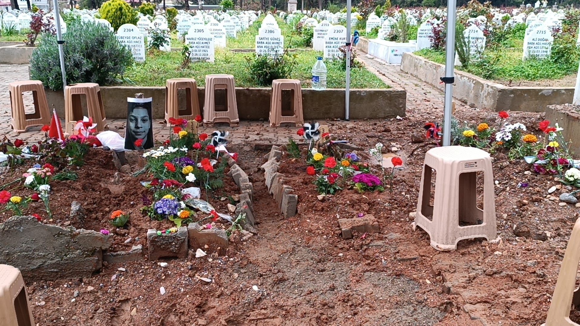 Kahramanmaraş'taki Okul Saldırısında Hayatını Kaybeden Çocukların Mezarlarına Duygusal Notlar Bırakıldı