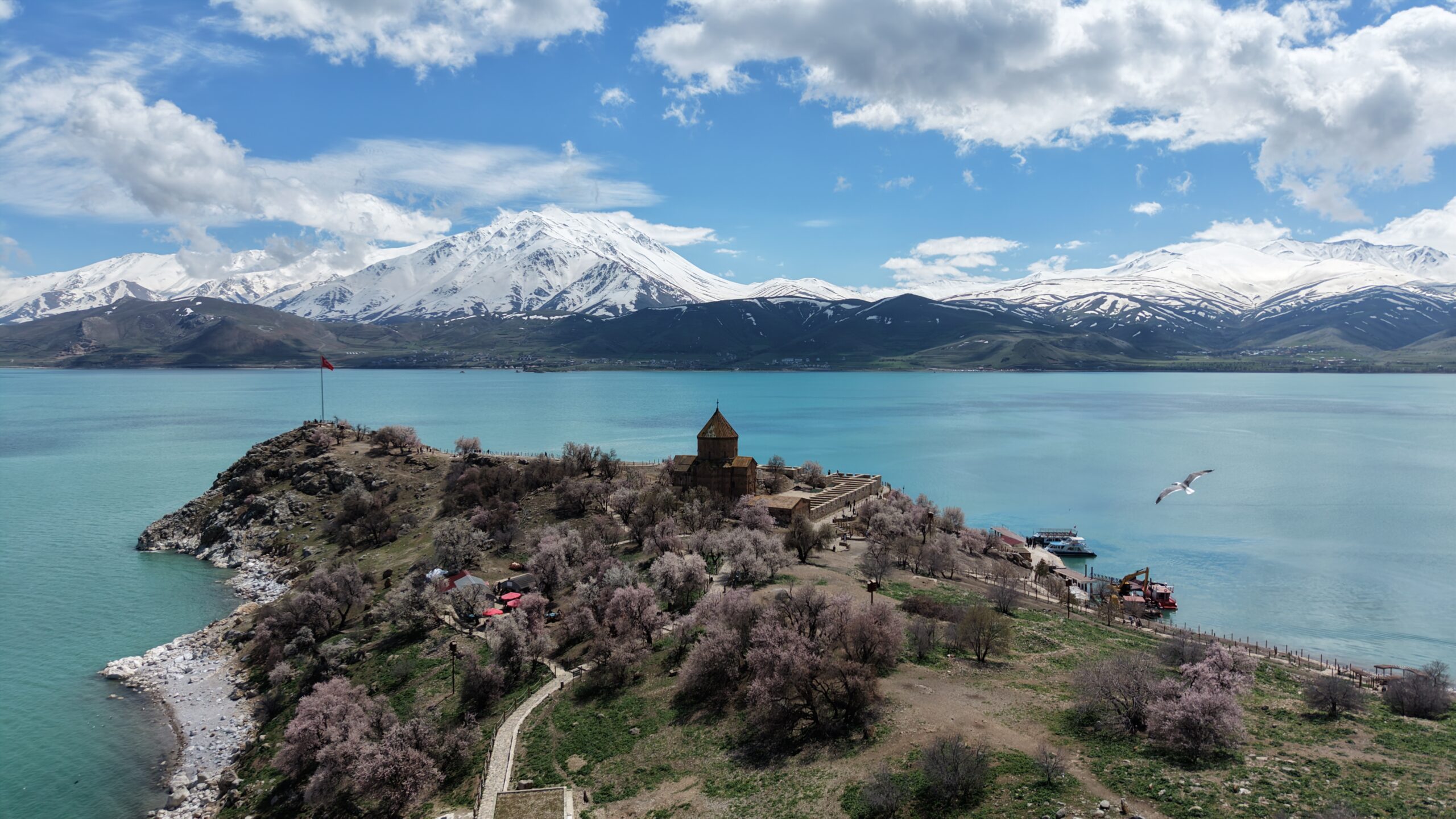 Badem Çiçekleriyle Büyüleyen Akdamar Adası'nda Turizm Patlaması Yaşanıyor