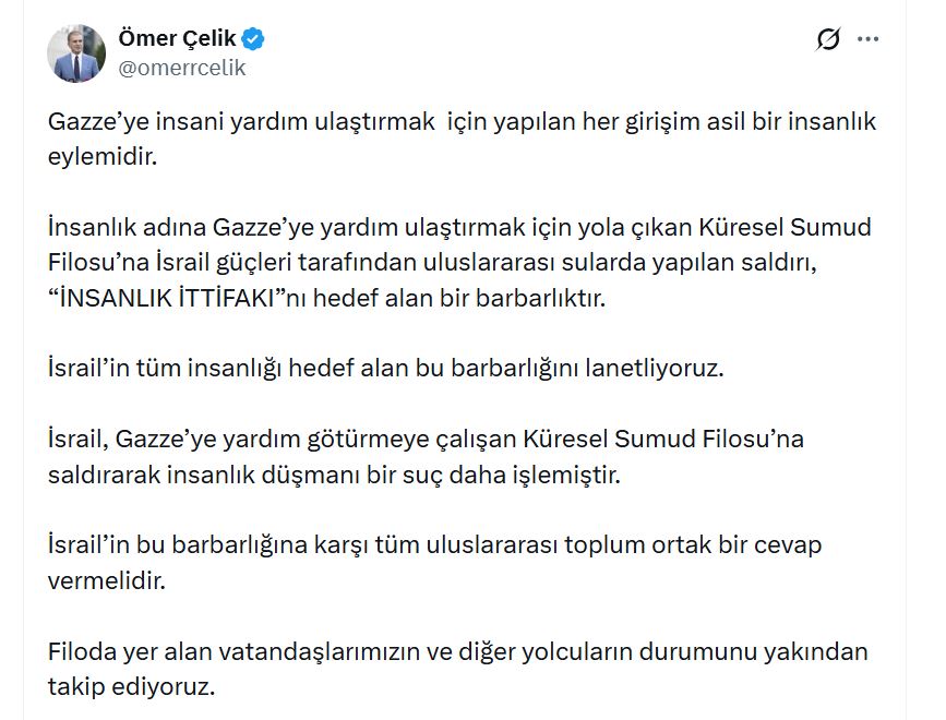 AK Parti Sözcüsü Çelik'ten İsrail'e Sert Tepki: 'Barbarlığı Lanetliyoruz'