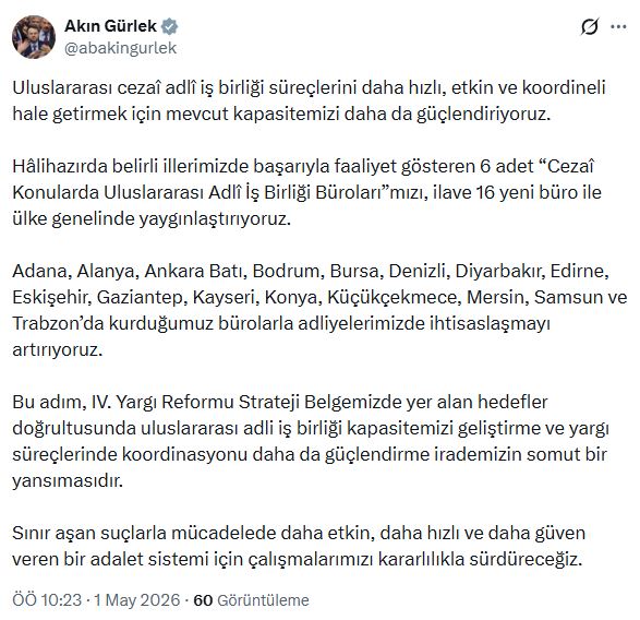 Adalet Bakanlığı 16 Yeni Adli İş Birliği Bürosu Kuruyor: Uluslararası Adalet Hızlanıyor