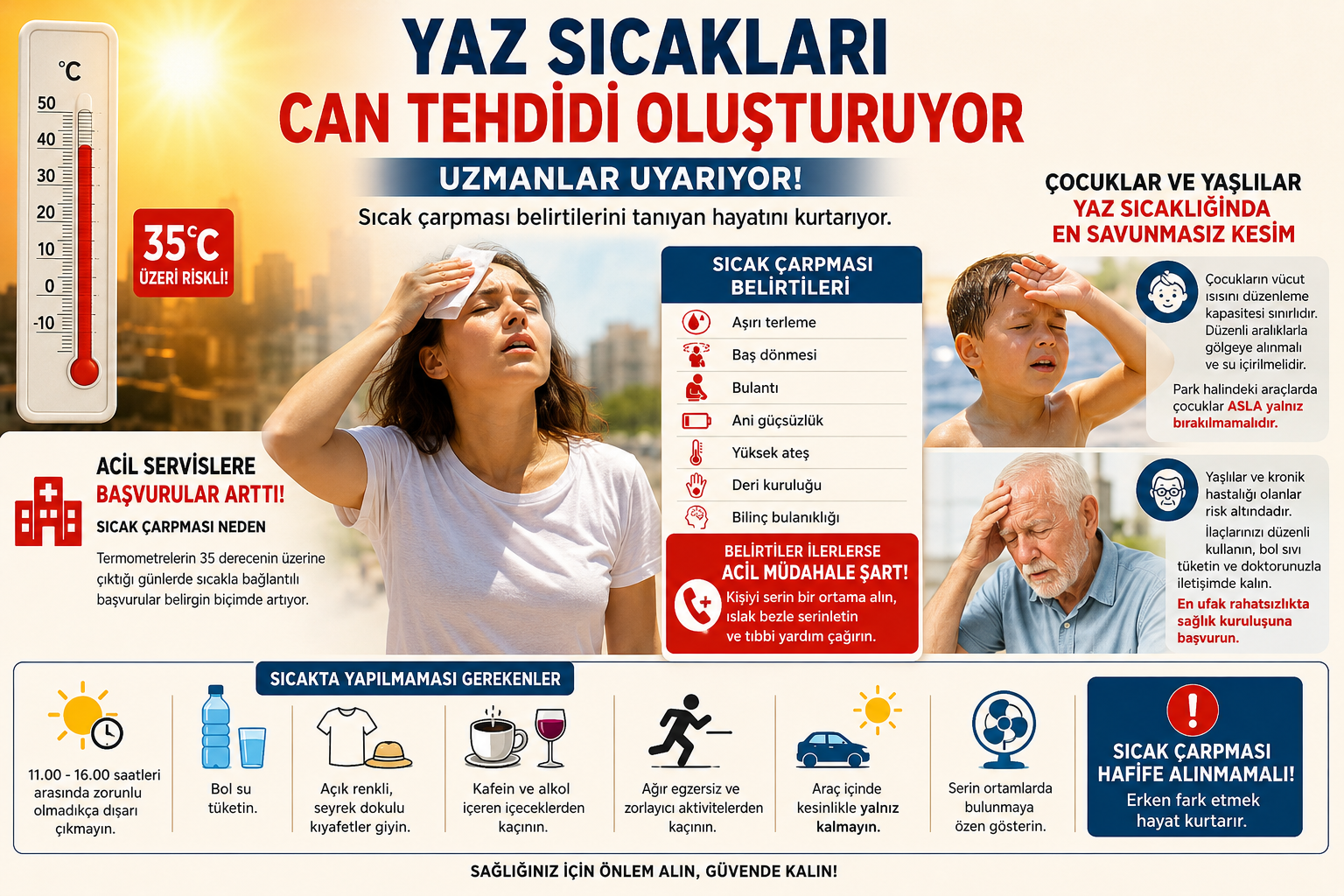 Yaz aylarında acil servislerin korkulu rüyası sıcak çarpması